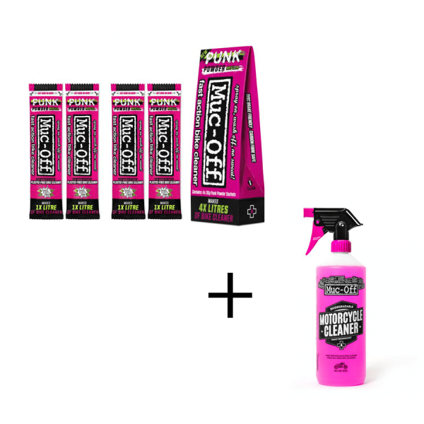 Muc-Off Punk Powder 4-pack + 1L Bike Cleaner